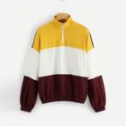 Shein O-ring Zip Front Cut-and-sew Sweatshirt