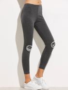 Shein Smiling Face Trim Leggings