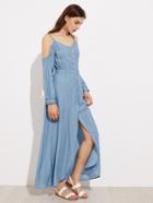 Shein Single Breasted Slit Front Dress