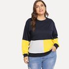 Shein Plus Cut And Sew Color Block Sweatshirt