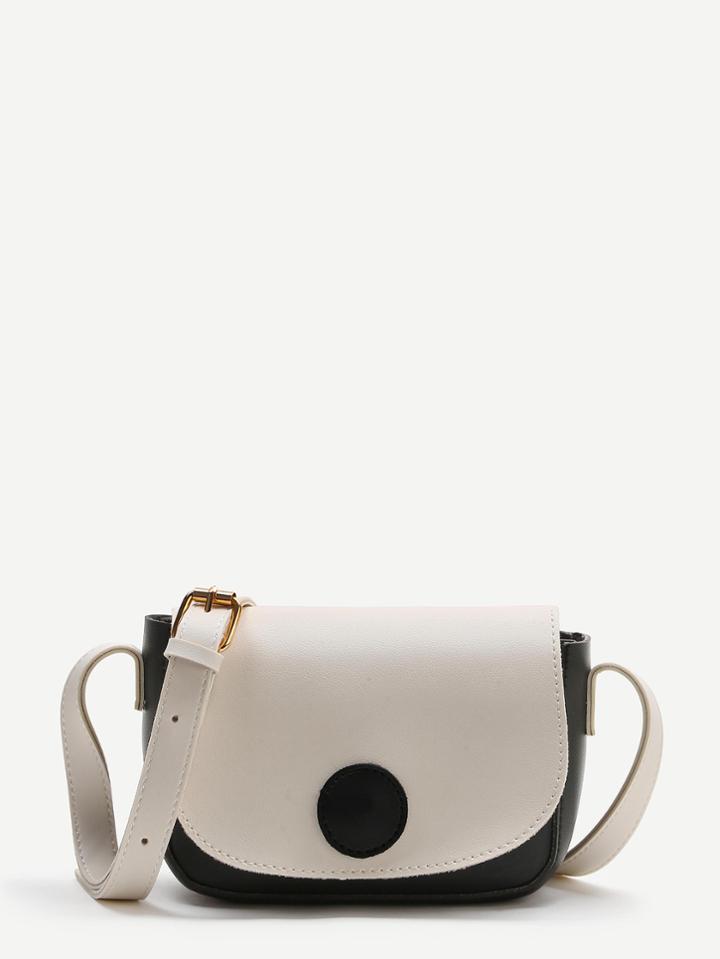 Shein Black And White Pu Crossbody Bag