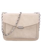 Shein Beige Lizard Embossed Chain Flap Bag