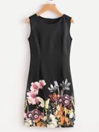 Shein Flowers Print Slim Dress