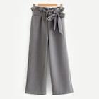 Shein Knot Side Solid Wide Leg Pants