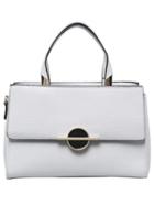 Shein White Zipper Round Embellished Pu Bag