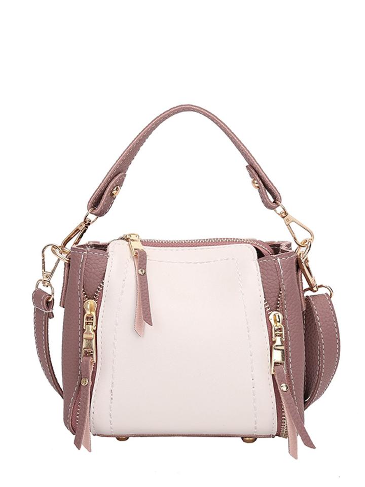 Shein Two Tone Zip Decor Grab Bag