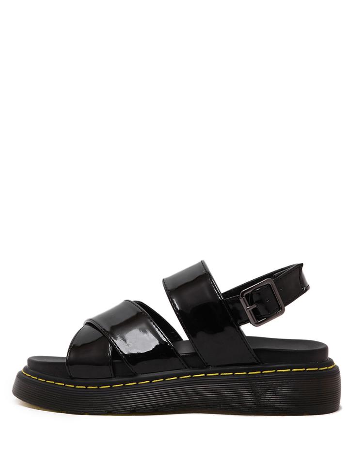 Shein Black Criss Cross Slingback Platform Sandals