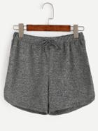 Shein Grey Drawstring Waist Binding Shorts