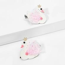 Shein Girls Swan Shaped Hair Clip 1pair