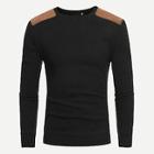 Shein Men Contrast Suede Jumper