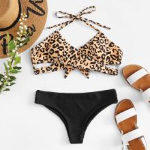 Shein Cross Wrap Leopard Bikini Set