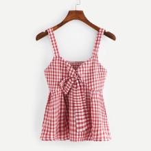 Shein Pleated Back Checked Top