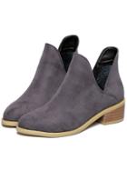 Shein Grey Chunky Heel Round Toe Casual Boots