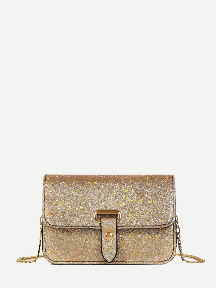 Shein Flap Glitter Chain Bag