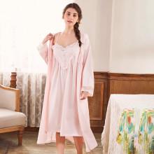 Shein Floral Lace Trim Cami Dress With Robe