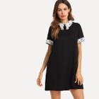 Shein Lace Collar And Cuff Tunic Dress