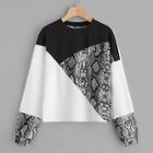 Shein Color Block Snake Skin Pullover