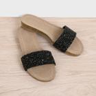 Shein Sequin Detail Flat Sandals