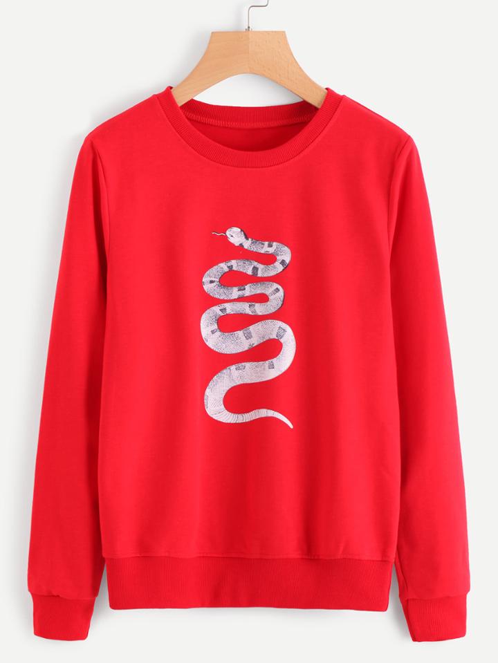 Shein Snake Print Pullover