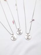 Shein Silver Letter Pattern Friendship Necklace Set