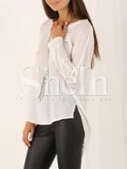 Shein White Long Sleeve High Low Sweater