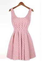 Rosewe Cute Pink Spaghetti Strap Open Back Sleeveless Chiffon Dress