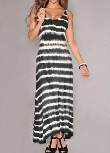 Rosewe Open Back Scoop Neck Printed Dress