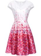 Shein White V Neck Cap Sleeve Floral Dress