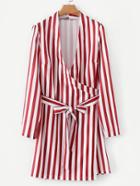 Shein Self Tie Kimono Striped Dress