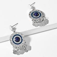 Shein Disc Tassel Round Drop Earrings