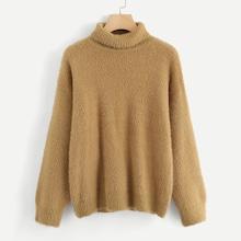 Shein Plus Rolled Neck Fuzzy Jumper