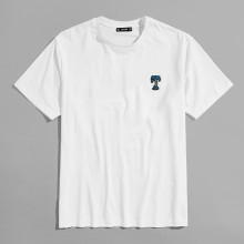 Shein Men Coconut Tree Patched T-shirt