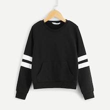 Shein Girls Pocket Front Pullover