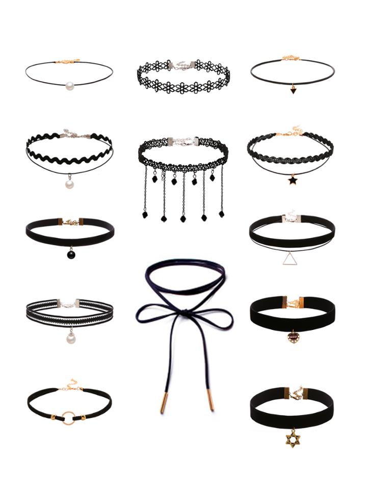 Shein Faux Pearl Decorated Charm Choker Set