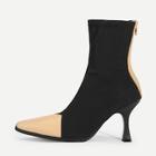 Shein Contrast Toe Flared Heel Boots