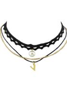 Shein Gothic Multilayers Lace Gold Color Chain Choker Necklace