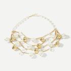 Shein Faux Pearl & Ball Layered Necklace