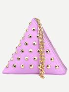 Shein Purple Studded Triangle Chain Strap Wristlet