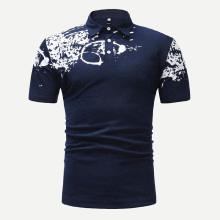 Shein Men Paint Splatter Polo Shirt