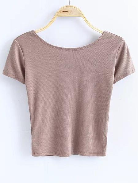 Shein V-cut Back T-shirt