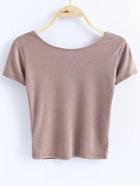 Shein V-cut Back T-shirt