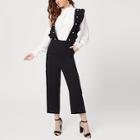 Shein Pearl Beaded Ruffle Trim Pinafore Jumpsuit