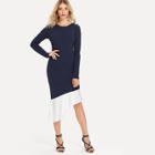 Shein Fishtail Color Block Dress