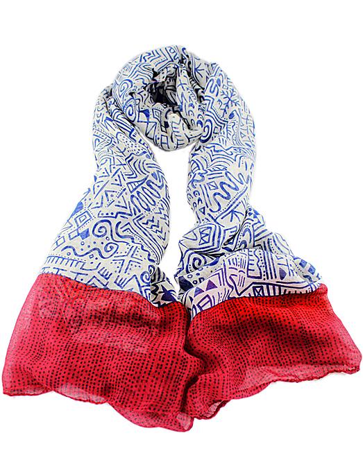 Shein Blue Geometric Print Polka Dot Scarves