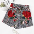 Shein Self Tie Waist Floral Print Shorts