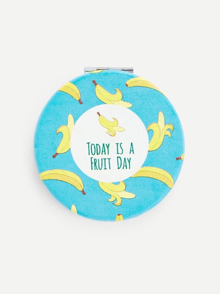 Shein Banana Print Foldover Makeup Mirror