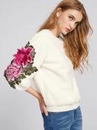 Shein Flower Embroidered Sweatshirt