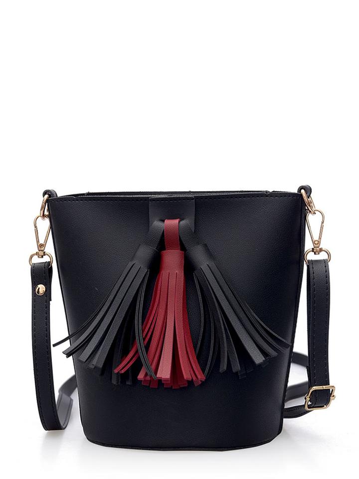 Shein Bucket Shoulder Bag With Tassel