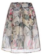 Shein Vintage Print Box-pleated Skirt