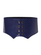 Shein Dark Blue Crocodile Pattern Elastic Wide Waist Belt